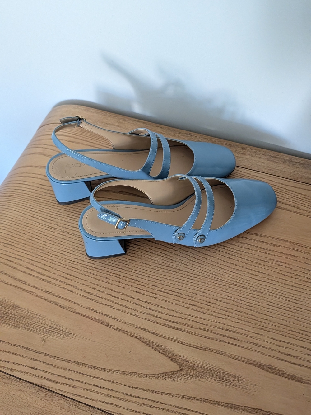 Coach blue Slingback Mary Jane Block Heel Pumps